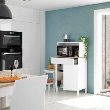 Mehrzweckschrank >KIRA< in Artik-Weiß/Kanada-Eiche - 72x126x40 (BxHxT)