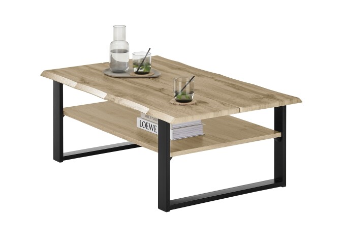 Couchtisch >Venice< in Wotan Eiche Dekor, MDF - 107x40x66cm (BxHxT)