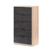 Kommode >Chests of 5 Drawers< in Kanadische-Eiche/Oxid - 60x110x40 (BxHxT)