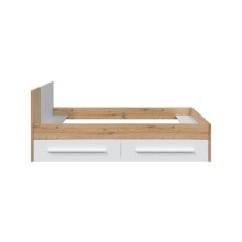 Kinderbett >NOA< in Nodi-Eiche/Artik-Weiß - 196x77x92 (BxHxT)