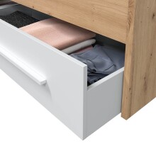 Kinderbett >NOA< in Nodi-Eiche/Artik-Weiß - 196x77x92 (BxHxT)
