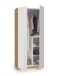 Kleiderschrank >NOA< in Nodi-Eiche/Artik-Weiß - 90x200x52 (BxHxT)