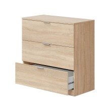 Kommode >Chests of 3 Drawers< in Kanadische-Eiche - 77x80x38 (BxHxT)