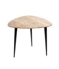 Couchtisch >52941< in akazie, schwarz, Massivholz, Metall - 55x46x55 (BxHxT)