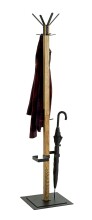 Garderobenständer >54325< in eiche, schwarz - 40x180x40 (BxHxT)