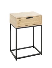 Nachtkonsole >52483< in eiche, schwarz - 40x60x28cm...