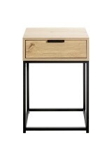 Nachtkonsole >52483< in eiche, schwarz - 40x60x28cm (BxHxT)