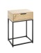Nachtkonsole >52483< in eiche, schwarz - 40x60x28cm (BxHxT)