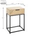 Nachtkonsole >52483< in eiche, schwarz - 40x60x28cm (BxHxT)