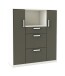 Mikrowellenumbauschrank >FLAVOR< in dunkelgrau - 116,2x132,2x40cm (BxHxT)