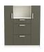 Mikrowellenumbauschrank >FLAVOR< in dunkelgrau - 116,2x132,2x40cm (BxHxT)