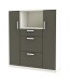 Mikrowellenumbauschrank >FLAVOR< in dunkelgrau - 116,2x132,2x40cm (BxHxT)