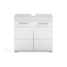 Waschbeckenunterschrank >Linus< in Weiß Hochglanz - 60x56x34cm (BxHxT)