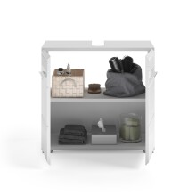 Waschbeckenunterschrank >Linus< in Weiß Hochglanz - 60x56x34cm (BxHxT)