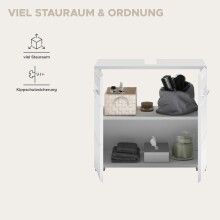 Waschbeckenunterschrank >Linus< in Weiß Hochglanz - 60x56x34cm (BxHxT)