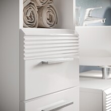 Hochschrank >Linus< in Weiß Hochglanz - 30x182x31cm (BxHxT)