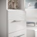 Hochschrank >Linus< in Weiß Hochglanz - 30x182x31cm (BxHxT)