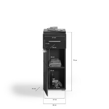 Hochschrank >Linus< in Schwarz Hochglanz - 30x80x31cm (BxHxT)