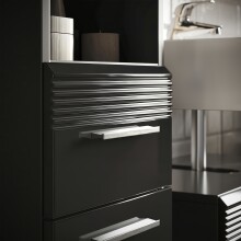 Waschbeckenunterschrank >Linus< in Schwarz Hochglanz - 60x56x34cm (BxHxT)