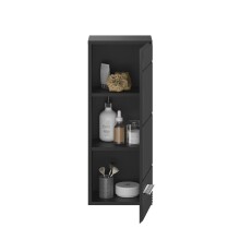 Hängeschrank >Linus< in Schwarz Hochglanz - 30x77x23cm (BxHxT)