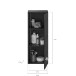 Hängeschrank >Linus< in Schwarz Hochglanz - 30x77x23cm (BxHxT)