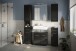 Hängeschrank >Linus< in Schwarz Hochglanz - 30x77x23cm (BxHxT)