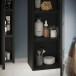 Badezimmerspiegelschrank >Linus< in Schwarz / Spiegelglas - 60x70x18cm (BxHxT)
