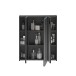 Badezimmerspiegelschrank >Linus< in Schwarz / Spiegelglas - 60x70x18cm (BxHxT)