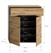 Schuhkommode >Canu< in Basalt Grau / Artisan - 80x94x37cm (BxHxT)