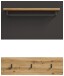 Garderobenpaneel >Canu< in Basalt Grau / Artisan - 80x73x27cm (BxHxT)