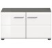 Sitzbank >Salsa< in Rauchsilber / Weiß Hochglanz - 80x44x37cm (BxHxT)