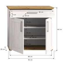 Schuhschrank >Verona< in Sibiu Lärche - 95x92x39 (BxHxT)