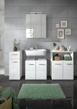 Hochschrank >Ice< in Weiß Hochglanz - 30x80x30cm (BxHxT)