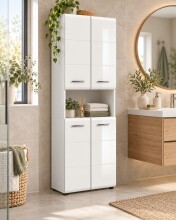Badezimmer Hochschrank >Ice< in Weiß...