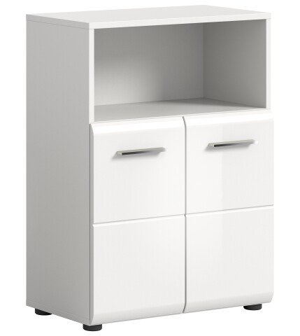 Hochschrank >Ice< in Weiß Hochglanz - 60x80x30cm (BxHxT)