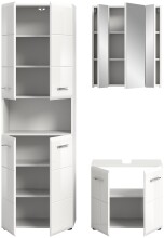 Badezimmer-Set >Ice< in Weiß Hochglanz - 135x190x32cm (BxHxT)