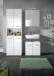 Badezimmer-Set >Ice< in Weiß Hochglanz - 135x190x32cm (BxHxT)