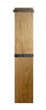 Wandgarderobe >54337< in eiche, schwarz, Massivholz, Metall - 35x175x25 (BxHxT)