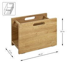 Zeitungsständer >54350< in eiche, Massivholz -...