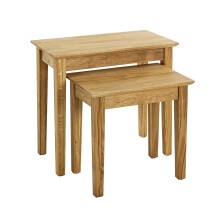 Beistelltisch >54352< in eiche, Massivholz - 56x52x30cm (BxHxT)