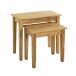 Beistelltisch >54352< in eiche, Massivholz - 56x52x30cm (BxHxT)