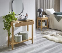 Konsole >54354< in eiche, Massivholz - 75x75x35cm (BxHxT)