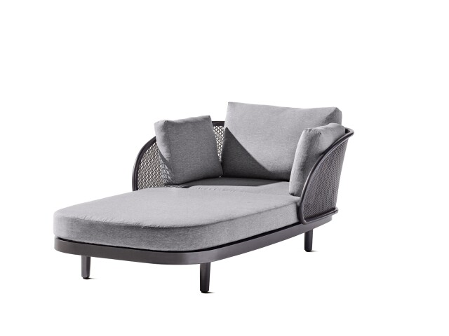 Daybed >Samoa< in hellgrau, Olefin,Polypropylen - 210x71x117cm (BxHxT)