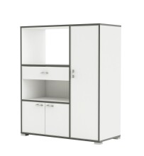 Küchenbuffet >BUZZ< in Matt weiß - 90x107,4x40cm (BxHxT)