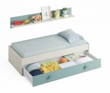 Jugendzimmer-Set >SNUBA< in Alpen-Weiß/Aqua-Grün - 201x43x98 (BxHxT)