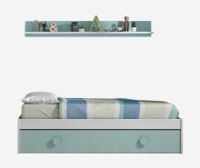 Jugendzimmer-Set >SNUBA< in Alpen-Weiß/Aqua-Grün - 201x43x98 (BxHxT)