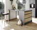 Kochinsel >Troja  < in Chromix Anthrazit / Artisan Eiche - 180x90x90cm (BxHxT)