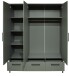 Kleiderschrank >Ole< in pine green matt  - 148x195x51cm (BxHxT)