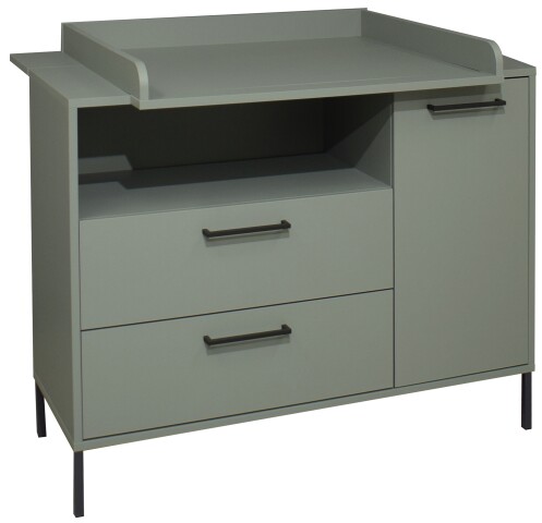 Wickelkommode >Ole< in pine green matt  - 119x91x45cm (BxHxT)