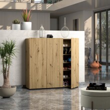 Schuhschrank >Glossy< in Artisan Eiche - 120x115x34cm (BxHxT)